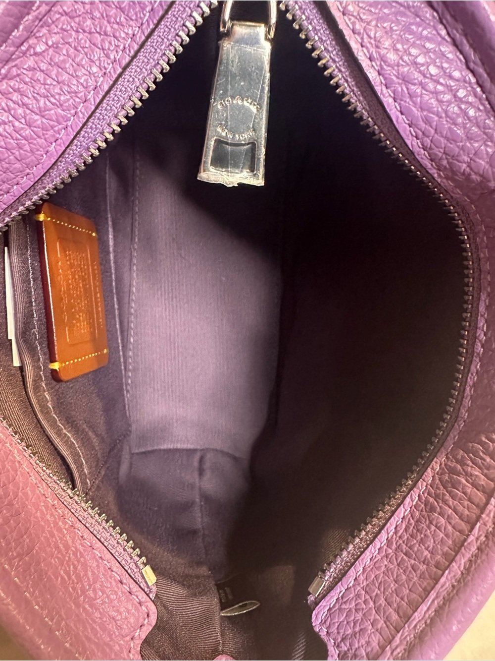 Coach Lavender Purple Pebbled Leather Mini Tote with Strap - Picture 2 of 3